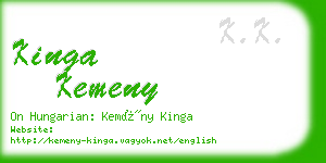 kinga kemeny business card